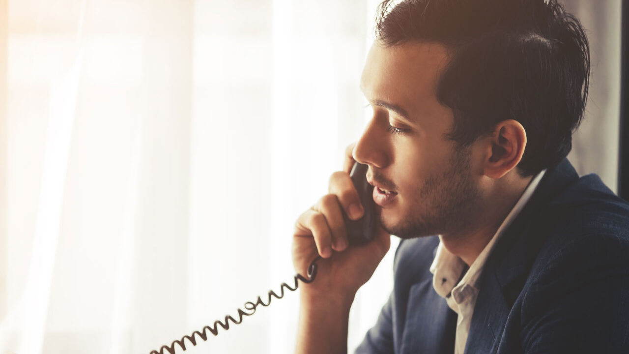 Business man talking on phone