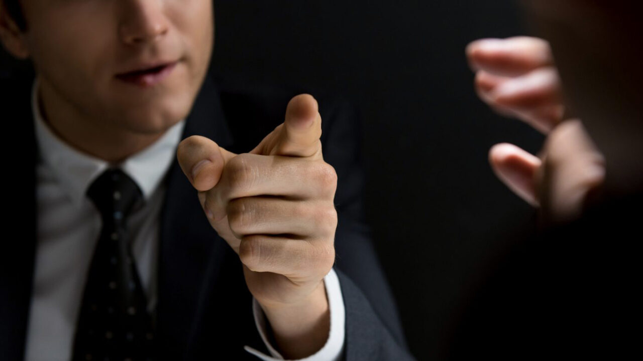 businessman pointing
