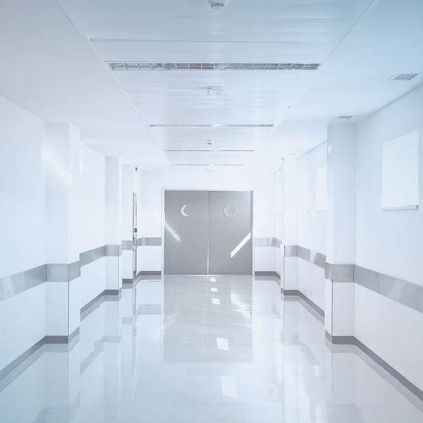 Empty hallway and blank doors