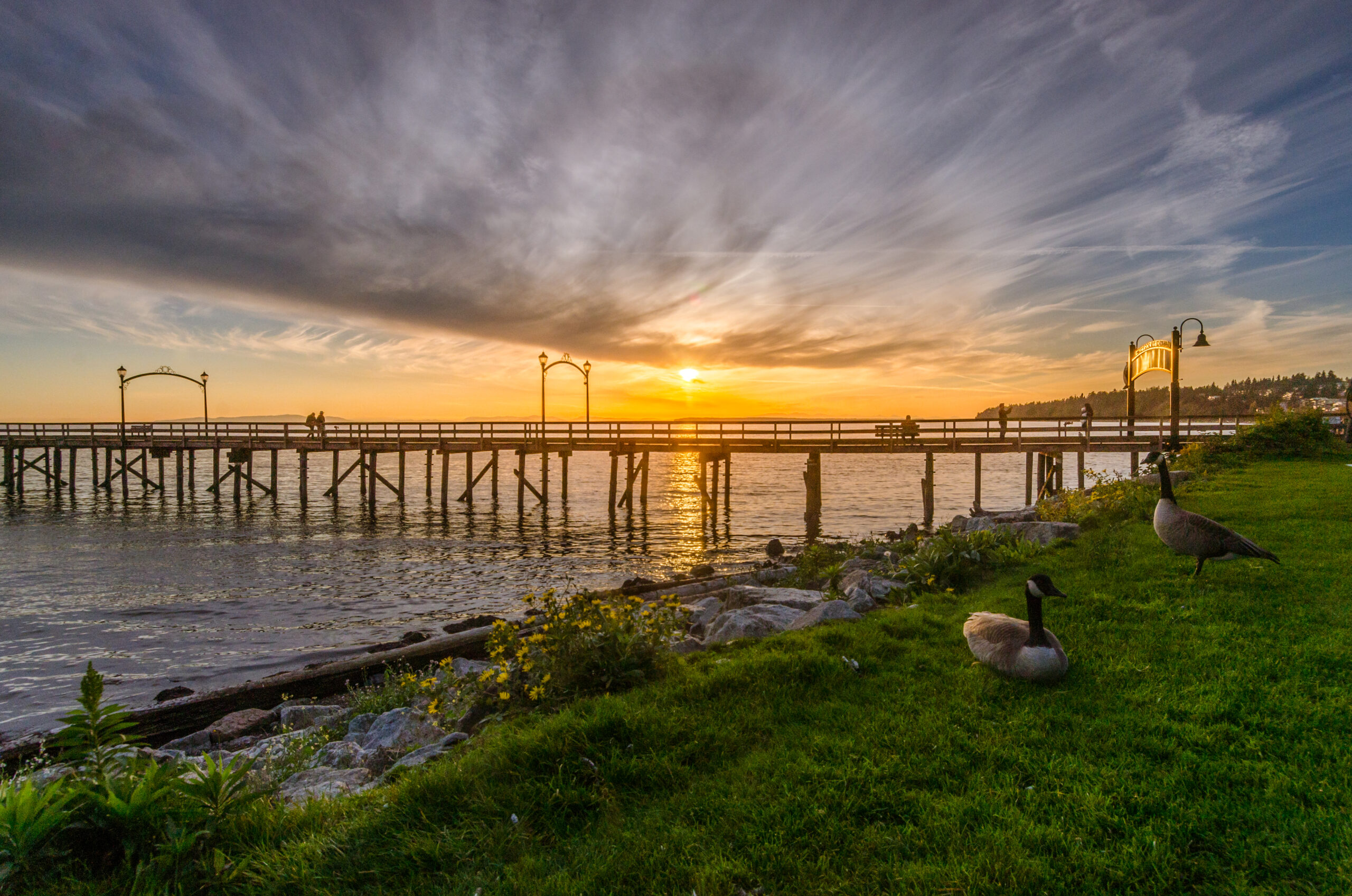 Beautiful sunset at White Rock, Vancouver.