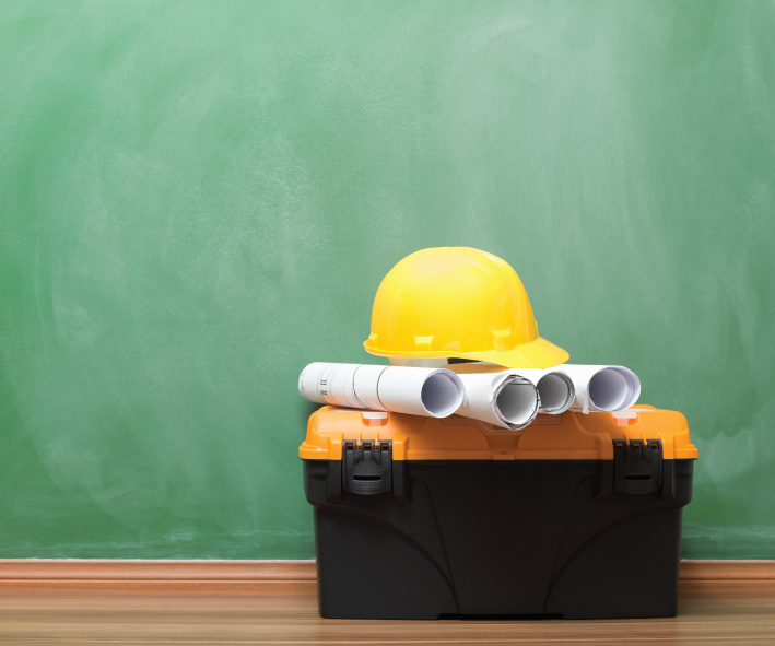 Hardhat sitting on toolbox