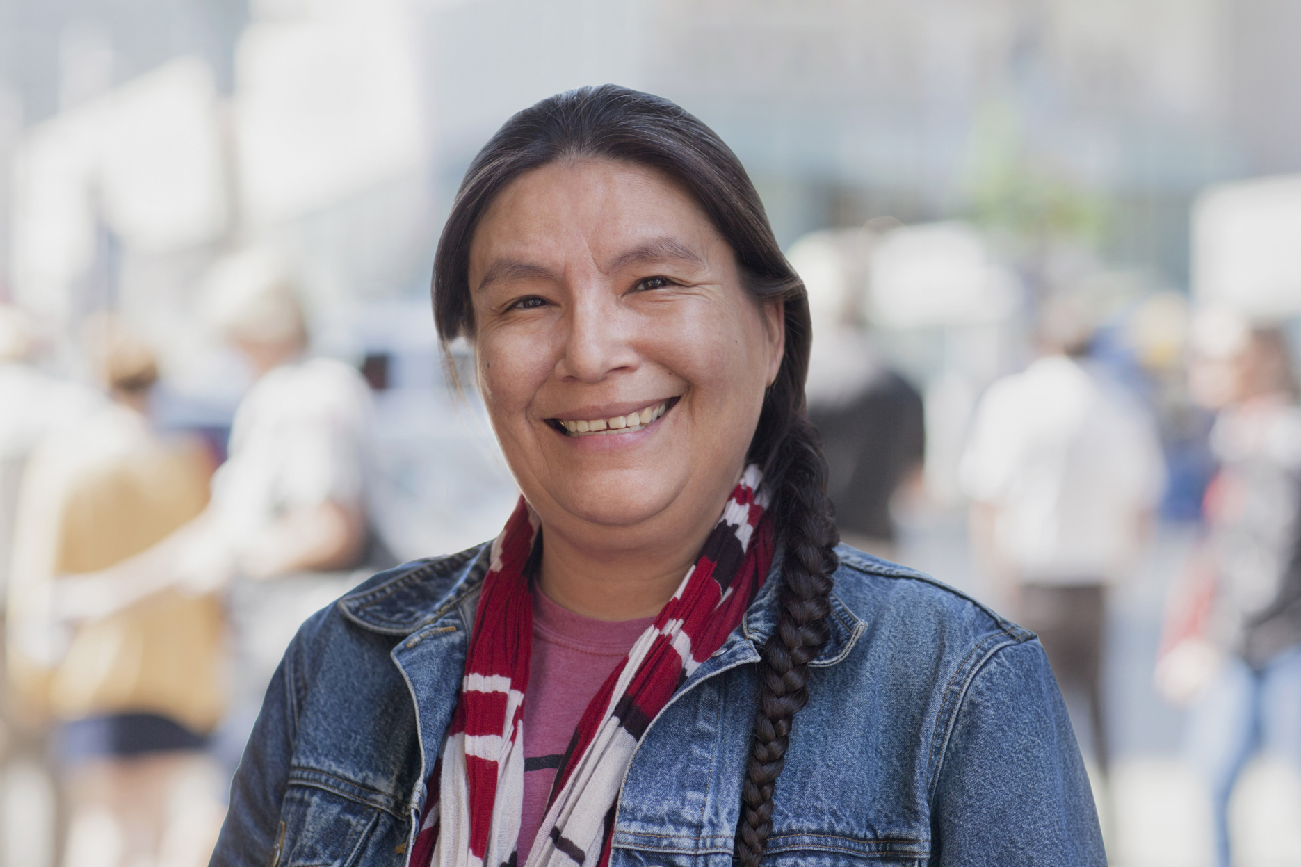 Native American lady street portrait